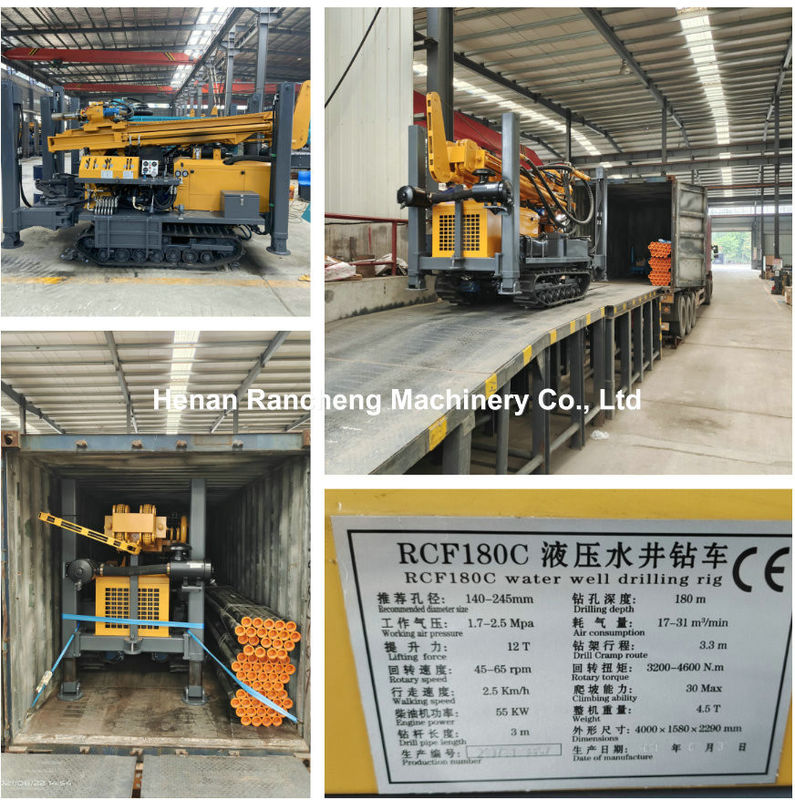 180m Deep Rock RCF180C Crawler déplaçant une plateforme de forage multifonctionnelle en stock