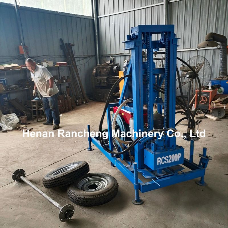 Forage portable rotatif 22HP Diesel Forage hydraulique de puits Rig petite machine de forage de puits