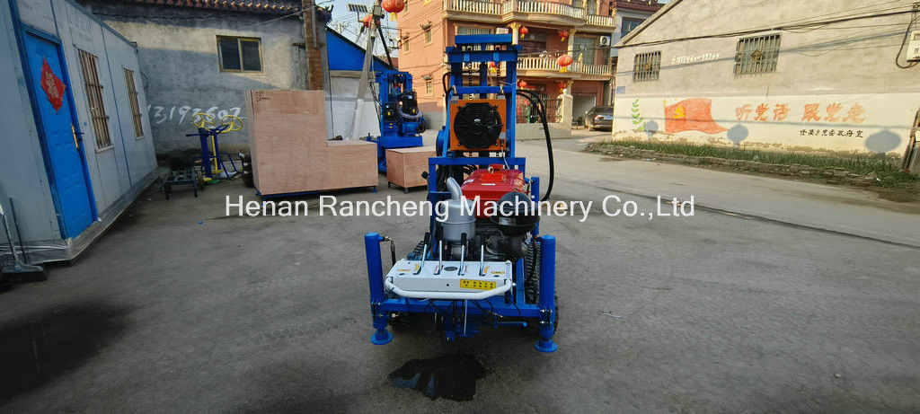 Machine de forage de puits d'eau portable montée en caoutchouc, profondeur 150 m, diamètre 450 mm, fonctionnement facile