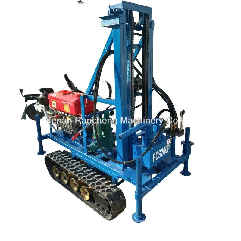 Machine de forage de puits d'eau portable montée en caoutchouc, profondeur 150 m, diamètre 450 mm, fonctionnement facile