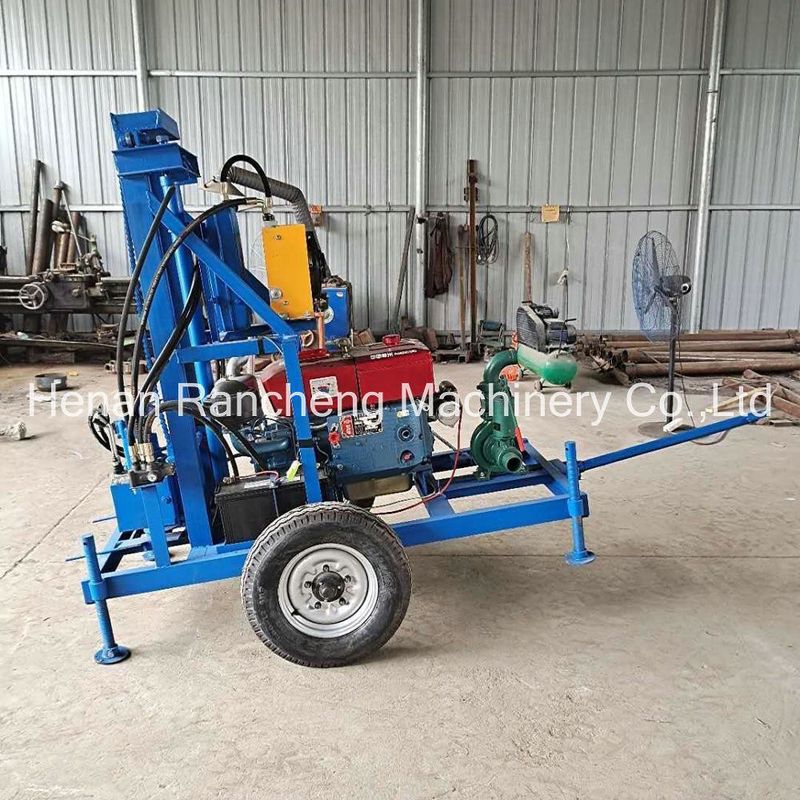 Machine de forage hydraulique à 150 m de profondeur avec type percussif et rotatif