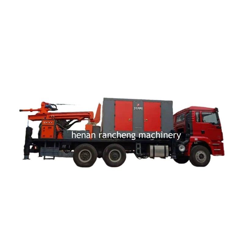 DTH camion de forage de puits d'eau machine avec compresseur d'air pour 200m
