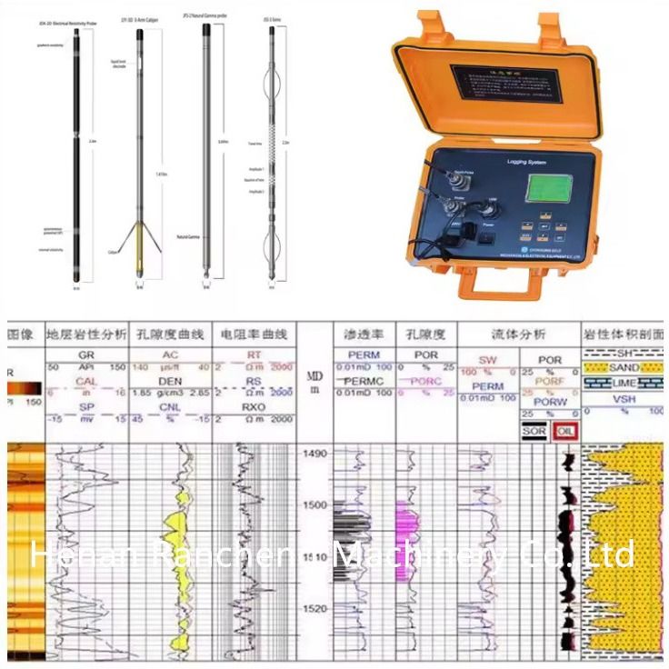 Équipement de diagraphie de forage RCQ-2D Système d'enregistrement numérique avec sonde de résistivité électrique et de gamma naturel JDX-2Dr