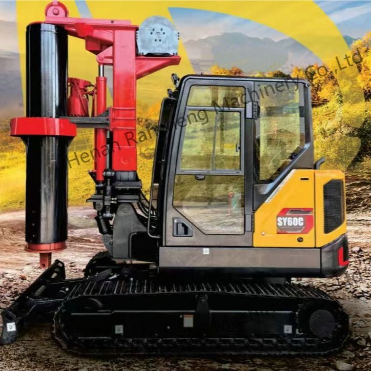 RCQ-10C mini-piles hydraulique de forage de 10 m de profondeur avec 36 kW de moteur Kubota Sany SY60C châssis de l'excavatrice