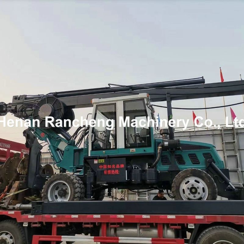 Type de roue Barre carrée Forage rotatif conducteur de pile Machine de pilonnage de pile Post Ground Screw Fence Équipement hydraulique