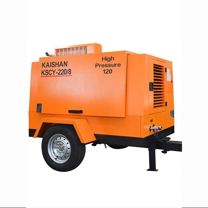 Compresseur d'air à vis diesel portable de 1400 kg 55 kW pour une seule étape de compression