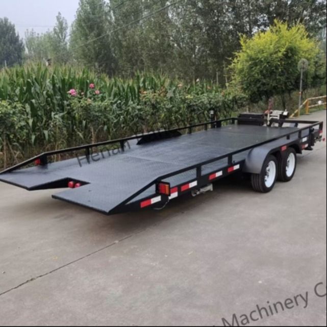 5t 5m*2,2m Plateforme de camions semi-remorque Arbre à double arbre frein électrique