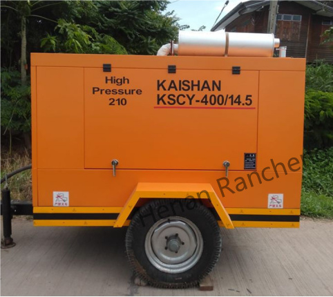 KSCY-400/14.5K Compresseur d'air à vis portable diesel de 400 cm3 avec moteur Cummins