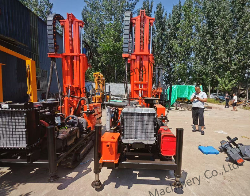 Small Hydraulic Wheel Type Water Drilling Rig 200m Borehole Drilling Machine for sale