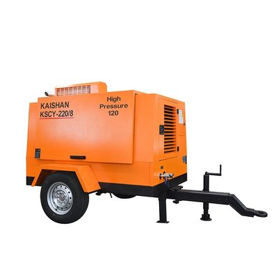 Compresseur d'air à vis portable à moteur diesel 55 kW moteur 8 bar pression de travail avec COMMINS et YUCHAI marque